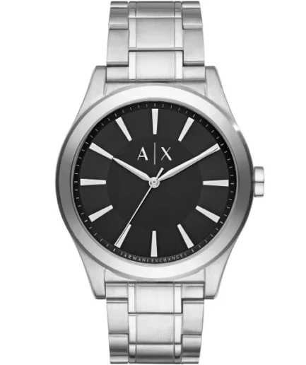 Armani Exchange Smart Silver Stainless Steel Black Dial Quartz Watch for Gents – AX2320