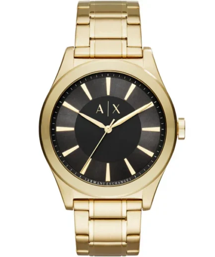 Armani Exchange Smart Gold Stainless Steel Black Dial Quartz Watch for Gents – AX2328