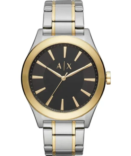 Armani Exchange Nico Two-tone Stainless Steel Black Dial Quartz Watch for Gents – AX2336