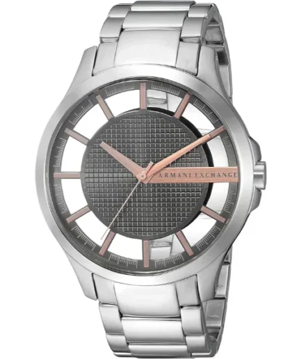 Armani Exchange Silver Stainless Steel Black Dial Quartz Watch for Gents – AX2199