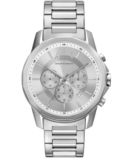 Armani Exchange Silver Stainless Steel Silver Dial Chronograph Quartz Watch for Gents – AX7141