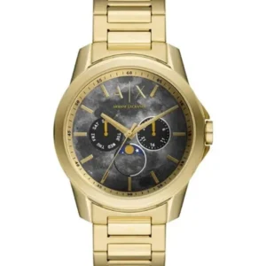 Armani Exchange Men’s Quartz Gold Stainless Steel Grey Dial 44mm Watch AX1737