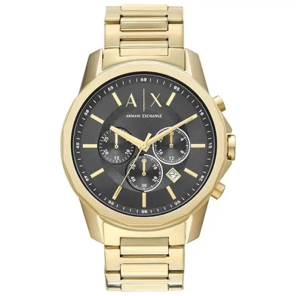 Armani Exchange Gold Stainless Steel Black Dial Chronograph Quartz Watch for Gents – AX1721 - Image 3