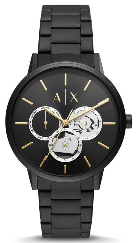 Armani Exchange Black Stainless Steel Black Dial Quartz Watch for Gents – AX2748 - Image 4