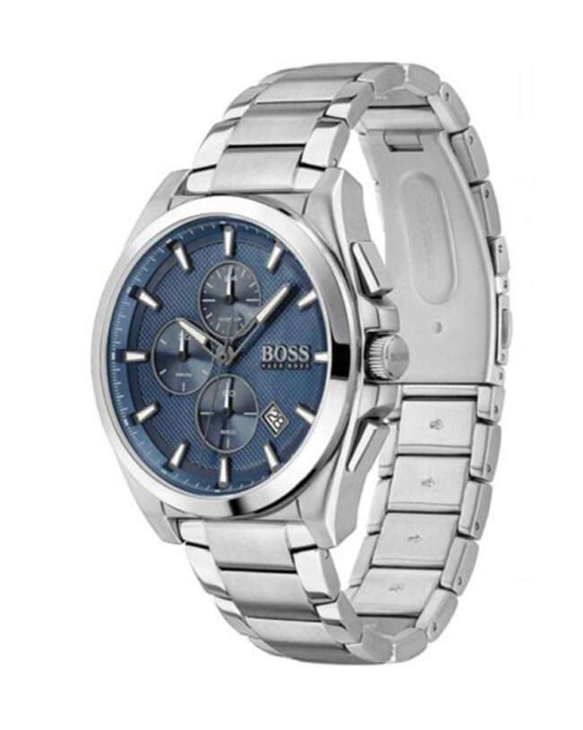 HUGO BOSS Grandmaster Silver Stainless Steel Blue Dial Chronograph Quartz Watch for Gents – 1513884 - Image 3