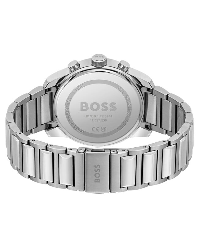 HUGO BOSS Trace Silver Stainless Steel Blue Dial Chronograph Quartz Watch for Gents – 1514007 - Image 3