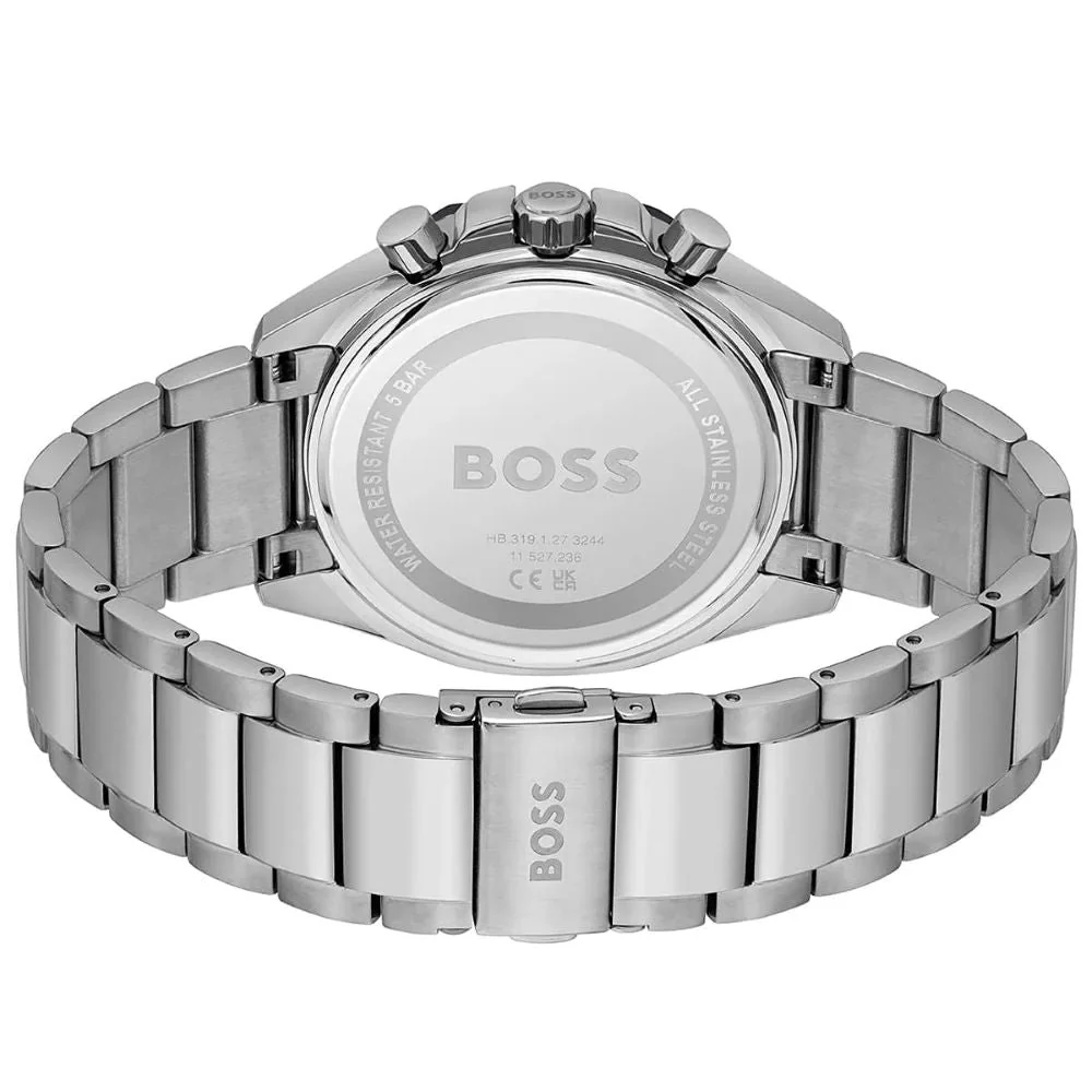 Hugo Boss Cloud Silver Stainless Steel Blue Dial Chronograph Quartz Watch for Gents – 1514015 - Image 6