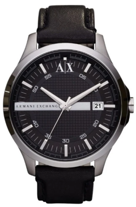 Armani Exchange Black Leather Strap Black Dial Quartz Watch for Gents – AX2101 - Image 6