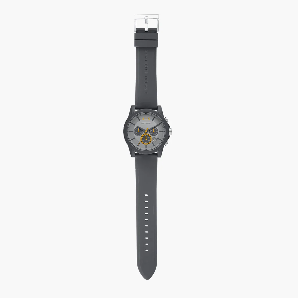 Armani Exchange Grey Silicone Strap Grey Dial Chronograph Quartz Watch for Gents – AX7123 - Image 5