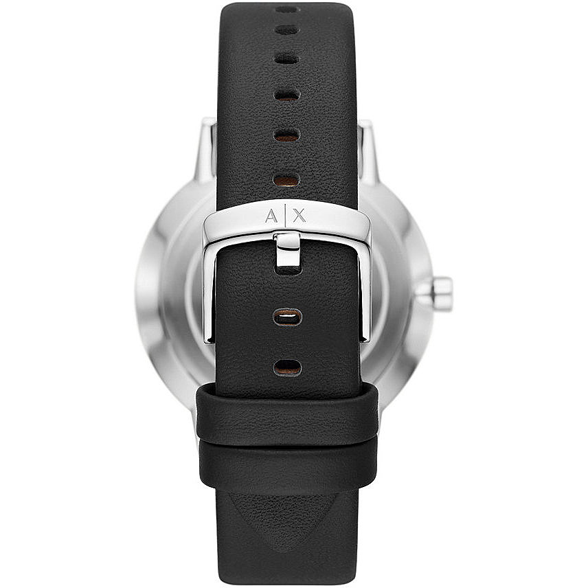 Armani Exchange Black Leather Strap Black Dial Quartz Watch for Gents – AX2745 - Image 2