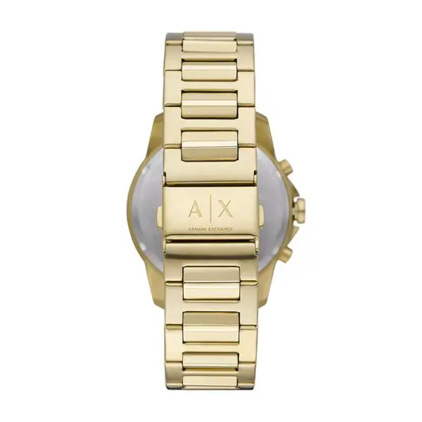 Armani Exchange Gold Stainless Steel Black Dial Chronograph Quartz Watch for Gents – AX1721 - Image 4