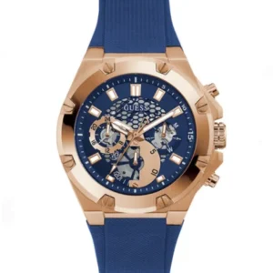 Guess Men’s Quartz Blue Silicone Strap Blue Dial 46mm Watch GW0334G3