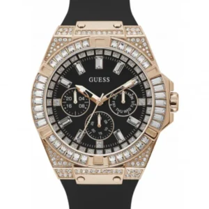 Guess Men’s Quartz Black Silicone Strap Black Dial 47mm Watch GW0208G4