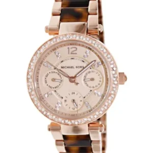 Michael Kors Parker Two-tone Stainless Steel Rose Gold Dial Quartz Watch for Ladies – MK5841