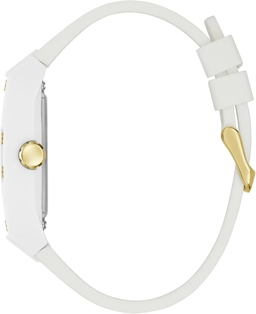 Guess Men’s Quartz White Silicone Strap Champagne Dial 42mm Watch GW0499G5 - Image 4