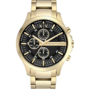 Armani Exchange Gold Stainless Steel Black Dial Chronograph Quartz Watch for Gents – AX2137