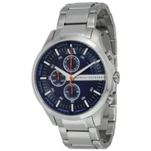 Armani Exchange Silver Stainless Steel Blue Dial Chronograph Quartz Watch for Gents – AX2155