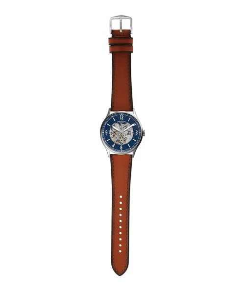Fossil Forrester Brown Leather Strap Blue Dial Automatic Watch for Gents – ME3179 - Image 5