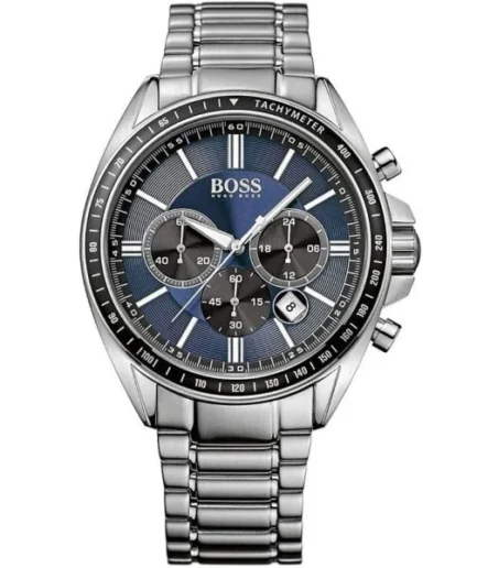 HUGO BOSS Driver Sport Silver Stainless Steel Blue Dial Chronograph Quartz Watch for Gents – 1513081