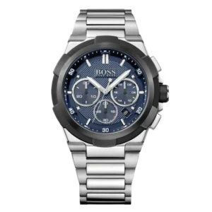 HUGO BOSS Supernova Silver Stainless Steel Blue Dial Chronograph Quartz Watch for Gents – 1513360
