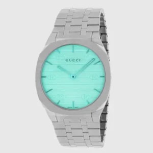 Gucci 25H Silver Stainless Steel Ice Blue Dial Quartz Unisex Watch – YA163408