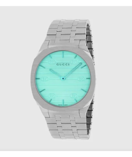 Gucci 25H Silver Stainless Steel Ice Blue Dial Quartz Unisex Watch – YA163408