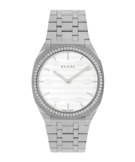 Gucci 25H Silver Stainless Steel Silver Dial Quartz Unisex Watch – YA163401