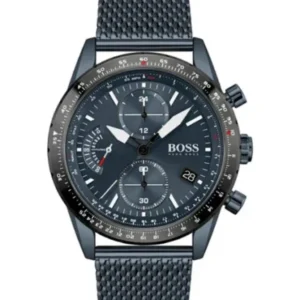 HUGO BOSS Pilot Edition Blue Mesh Bracelet Blue Dial Chronograph Quartz Watch for Gents – 1513887