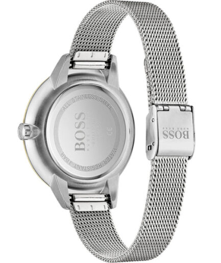 HUGO BOSS Symphony Silver Mesh Bracelet Gold Dial Quartz Watch for Ladies – 1502600 - Image 2
