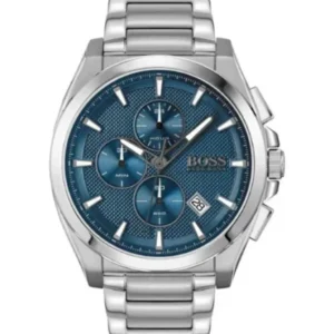 HUGO BOSS Grandmaster Silver Stainless Steel Blue Dial Chronograph Quartz Watch for Gents – 1513884