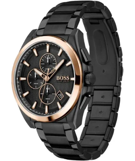 HUGO BOSS Grandmaster Black Stainless Steel Black Dial Chronograph Quartz Watch for Gents – 1513885 - Image 2