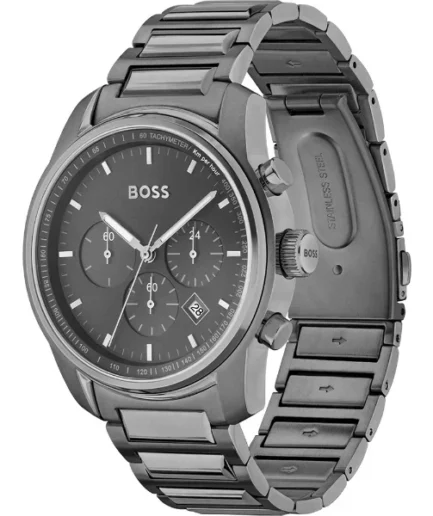 HUGO BOSS Trace Grey Stainless Steel Grey Dial Chronograph Quartz Watch for Gents – 1514005 - Image 2