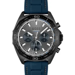 HUGO BOSS Energy Blue Silicone Strap Grey Dial Chronograph Quartz Watch for Gents – 1513972