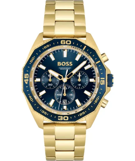 HUGO BOSS Energy Gold Stainless Steel Blue Dial Chronograph Quartz Watch for Gents – 1513973