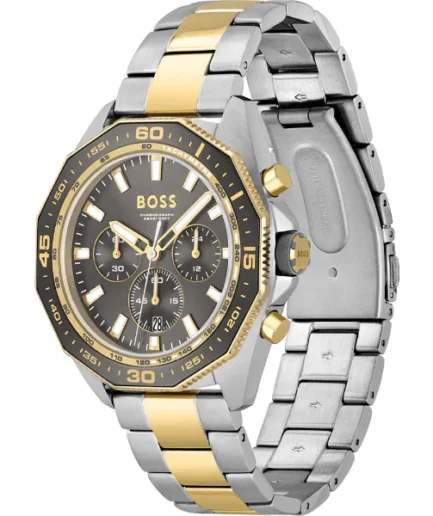 HUGO BOSS Energy Two-tone Stainless Steel Grey Dial Chronograph Quartz Watch for Gents – 1513974 - Image 2