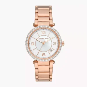 Michael Kors Parker Lux Rose Gold Stainless Steel Mother Of Pearl Dial Quartz Watch for Ladies – MK-4695