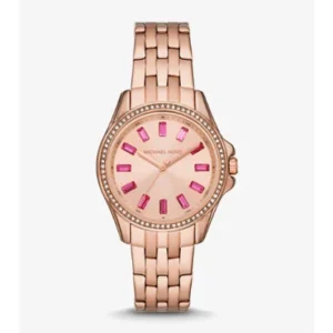 Michael Kors Pilot Pave Rose Gold Stainless Steel Rose Gold Dial Quartz Watch for Ladies – MK-7367