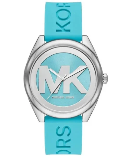 Michael Kors Janelle Aqua Blue Silicone Strap Aqua Blue Dial Quartz Watch for Ladies – MK-7350