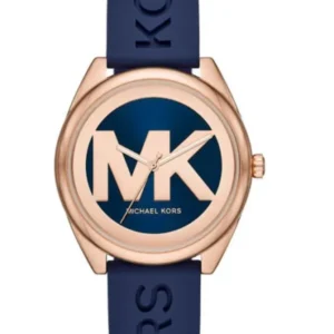 Michael Kors Janelle Blue Silicone Strap Blue Dial Quartz Watch for Ladies – MK-7140