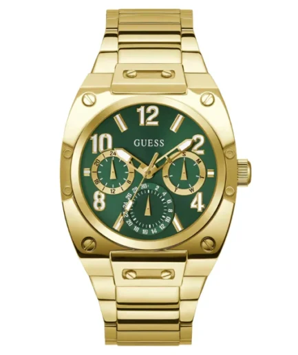 Guess Gold Stainless Steel Green Dial Quartz Watch for Gents – GW0624G2
