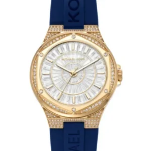 Michael Kors Lennox Blue Silicone Strap Clear Dial Quartz Watch for Ladies – MK7333
