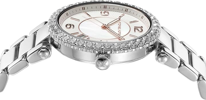Michael Kors Parker Lux Silver Stainless Steel Mother Of Pearl Dial Quartz Watch for Ladies – MK-4694 - Image 5