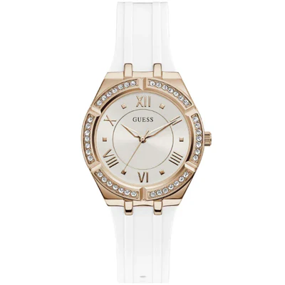 Guess Guess White Silicone Strap White Dial Quartz Watch for Ladies – GW0034L2