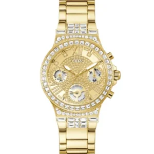 Guess Moonlight Gold Stainless Steel Gold Dial Quartz Watch for Ladies – GW0320L2