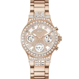 Guess Moonlight Rose Gold Stainless Steel Rose Gold Dial Quartz Watch for Ladies – GW0320L3