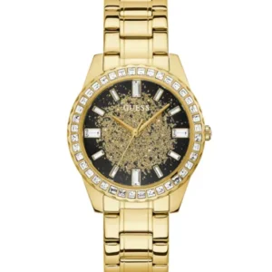 Guess Glitter Burst Gold Stainless Steel Gold Dial Quartz Watch for Ladies – GW0405L2