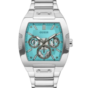 Guess Phoenix Silver Stainless Steel Blue Dial Quartz Watch for Gents – GW0456G4