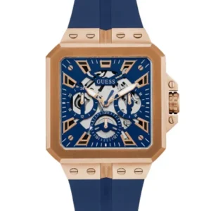 Guess Leo Blue Silicone Strap Blue Dial Quartz Watch for Gents – GW0637G3