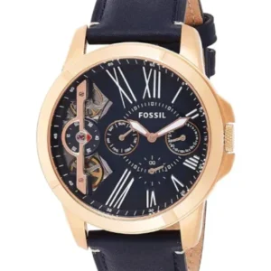 Fossil Grant Blue Leather Strap Blue Dial Automatic Watch for Gents – ME1162
