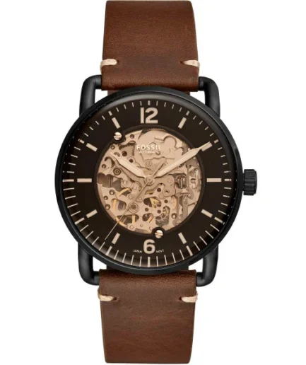 Fossil Commuter Brown Leather Strap Brown Dial Automatic Watch for Gents – ME3158